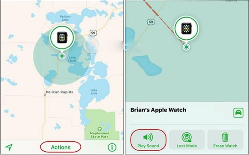 Sử dụng tính năng Phát Âm Thanh để tìm kiếm Apple Watch hiệu quả