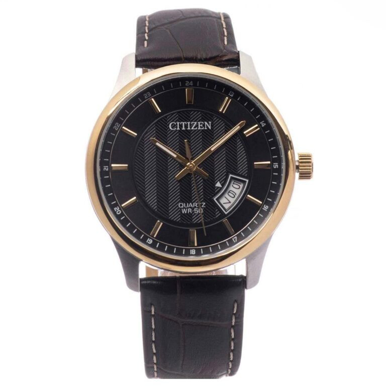 Đồng hồ Citizen nam mặt đen BI1054-12E với dây da