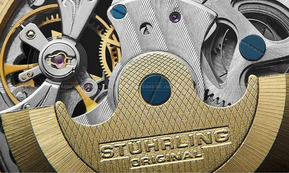 Bộ máy chất lượng bên trong đồng hồ Stuhrling, cho thấy liệu đồng hồ stuhrling có tốt không