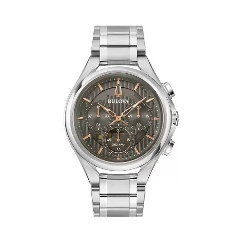 Hình ảnh đồng hồ Bulova Curv 96A298 nam dây thép không gỉ với mặt số xám