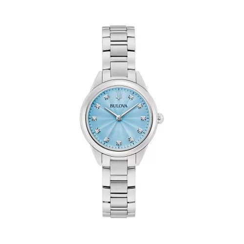 Đồng hồ nữ Bulova Sutton 96P250 mặt xanh đính kim cương