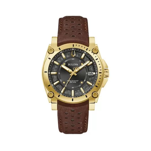 Mẫu đồng hồ Bulova Icon Precisionist 97B216 nam tính kết hợp dây đồng hồ Bulova chính hãng màu đen.