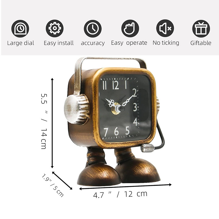 Đồng hồ trang trí phòng khách YOUKI hình robot độc đáo, mang phong cách Steampunk.