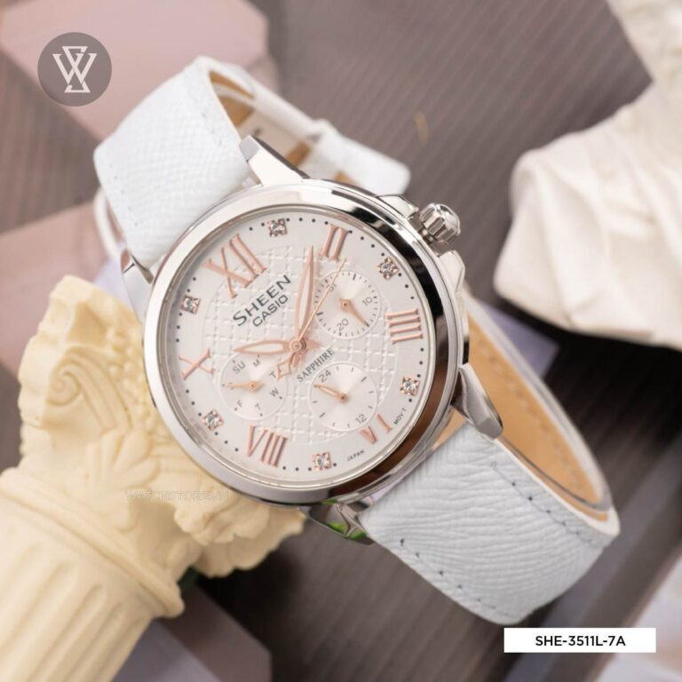 Đồng hồ Casio nữ với mặt số đen và dây da thanh lịch, đại diện cho phong cách tối giản và hiện đại của các hãng đồng hồ nổi tiếng cho nữ