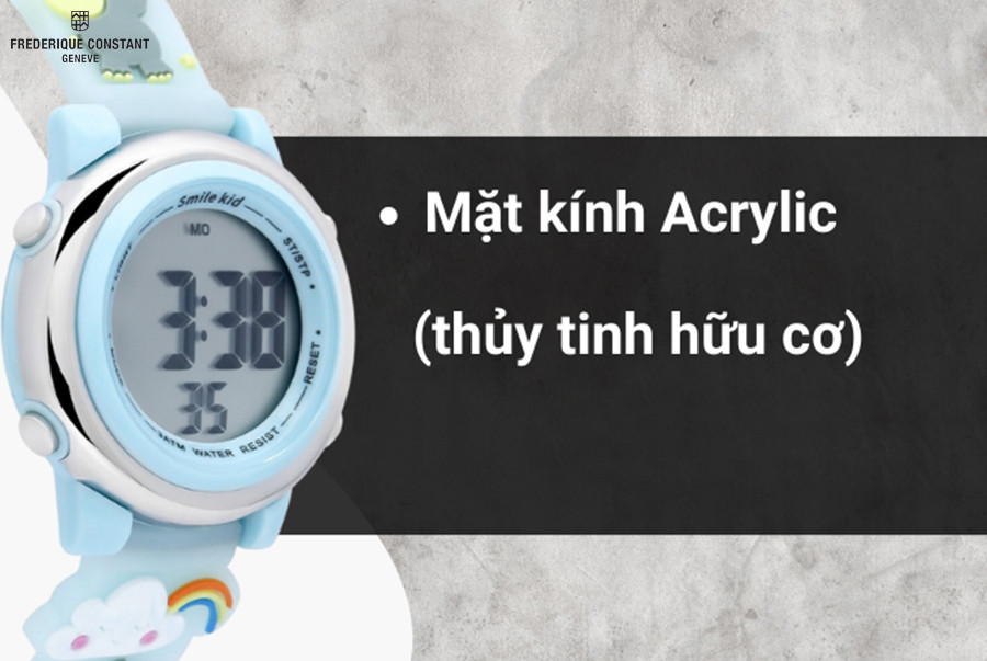 Mẫu đồng hồ trẻ em giá rẻ sử dụng kính thủy tinh hữu cơ phổ biến