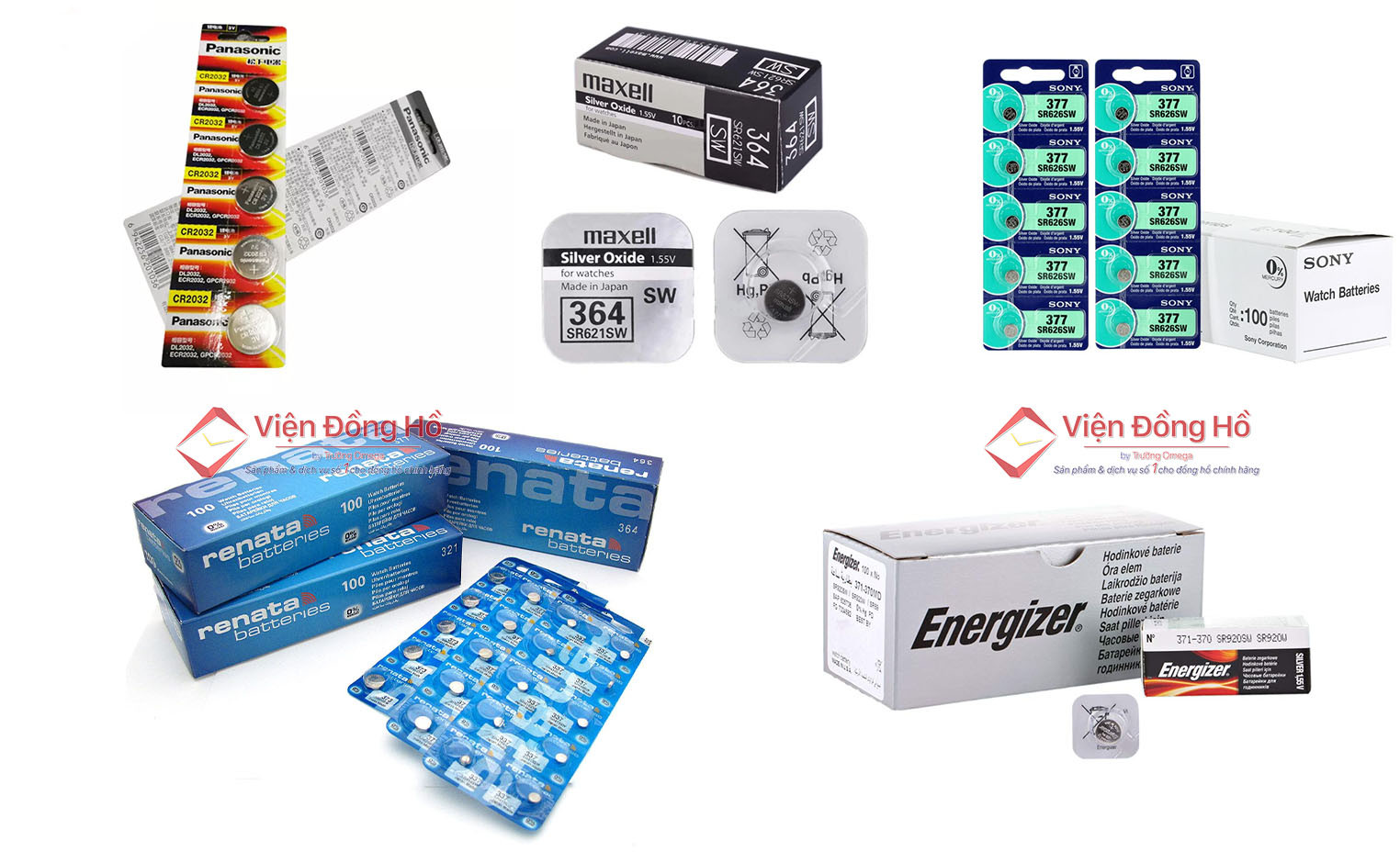 Các thương hiệu pin đồng hồ phổ biến được sử dụng khi thay pin đồng hồ uy tín Hà Nội