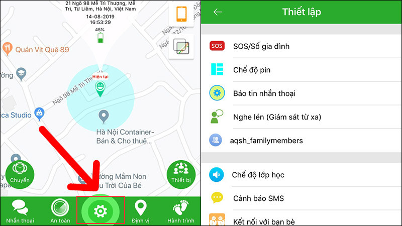Thiết lập tính năng chính của đồng hồ định vị