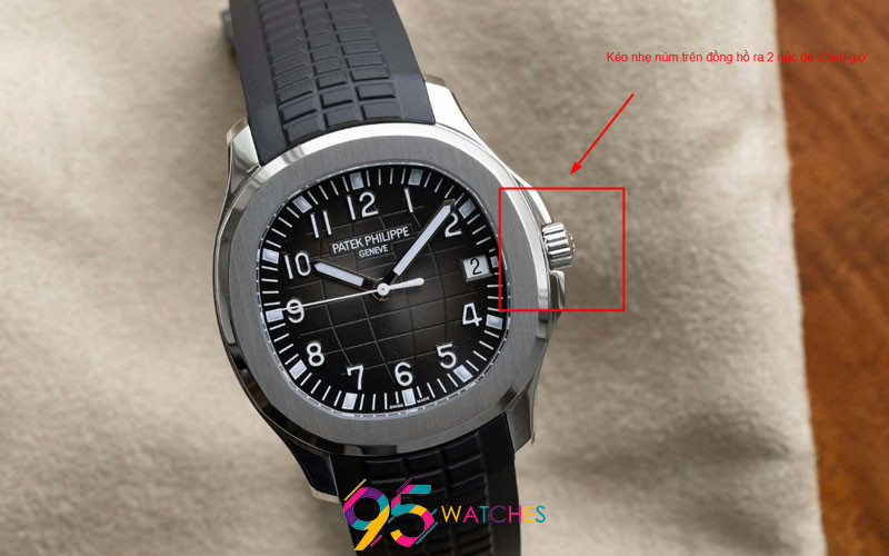 Thao tác chỉnh giờ đồng hồ Patek Philippe 2 hoặc 3 kim đơn giản