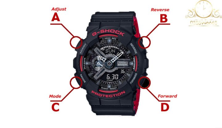 Tìm hiểu các nút chức năng cơ bản trên đồng hồ G-Shock fake để chỉnh giờ