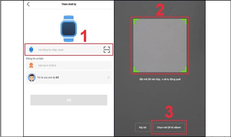 Giao diện nhập mã đăng ký hoặc quét mã QR trong Setracker 2