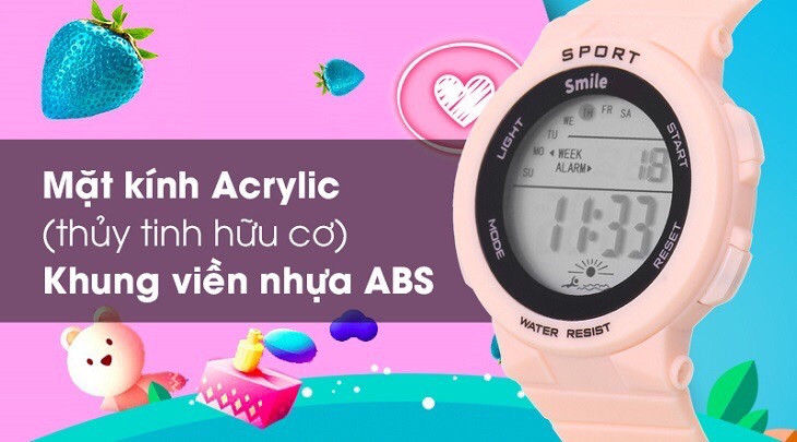 Đồng hồ đeo tay với mặt kính mica, dễ dàng vệ sinh khi bị bám bẩn
