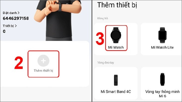 Thêm thiết bị Mi Watch từ ứng dụng trên điện thoại để ghép nối đồng hồ Xiaomi