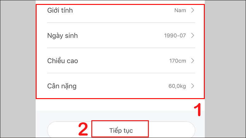 Cung cấp thông tin sức khỏe cá nhân trong ứng dụng Zepp để tối ưu hóa đồng hồ Amazfit