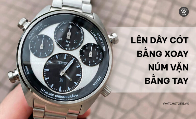 Thao tác lên cót đồng hồ Seiko 5 bằng núm vặn cơ bản