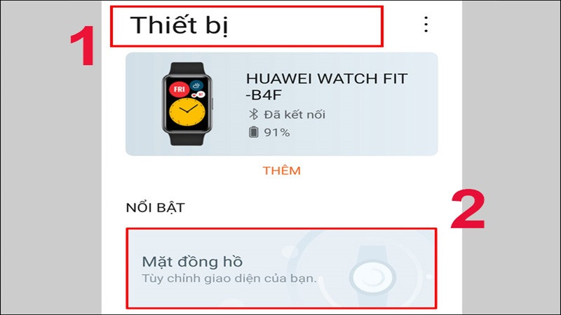 Màn hình ứng dụng điều khiển smartwatch hiển thị các lựa chọn hình nền