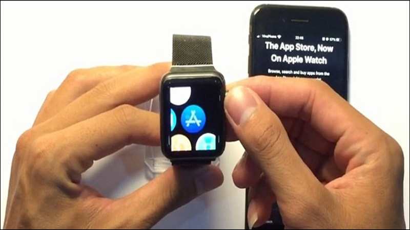 Màn hình chính của kho ứng dụng trên smartwatch với biểu tượng các ứng dụng