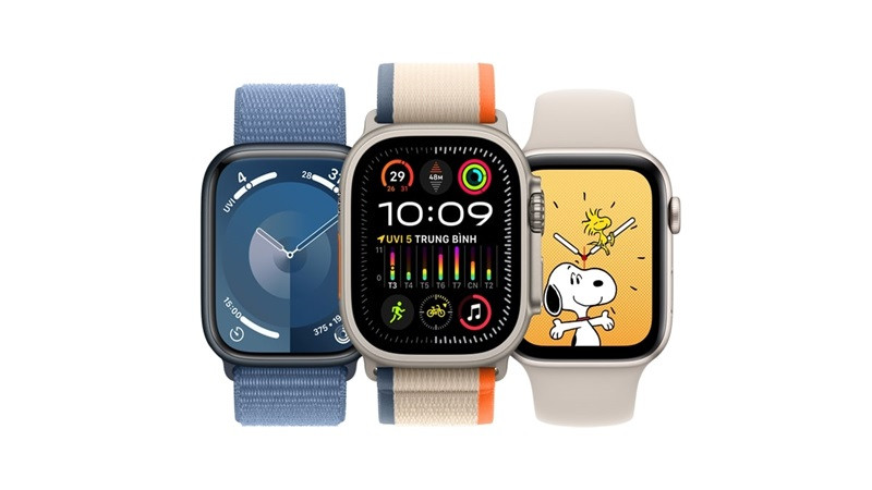Đồng hồ Apple Watch hiển thị giao diện chính trên màn hình