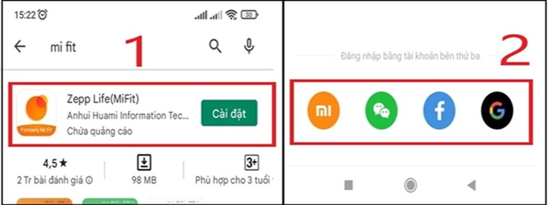 Giao diện ứng dụng Mi Fit hướng dẫn kết nối thiết bị Xiaomi Mi Band