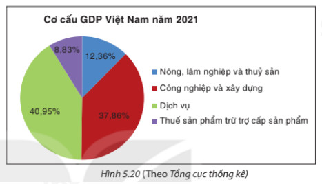 Biểu đồ tròn GDP Việt Nam, tượng trưng cho đóng góp của ngành sản xuất đồng hồ vào kinh tế.