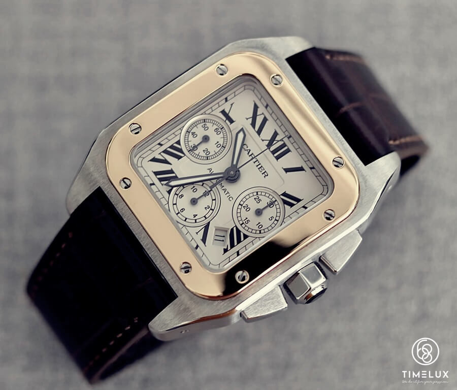 Đồng hồ Cartier nữ chính hãng Santos 100 Chronograph mạnh mẽ