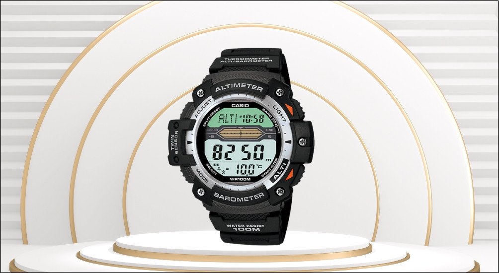 Đồng hồ Casio Outgear mặt tròn đen, thiết kế đặc biệt cho hoạt động ngoài trời