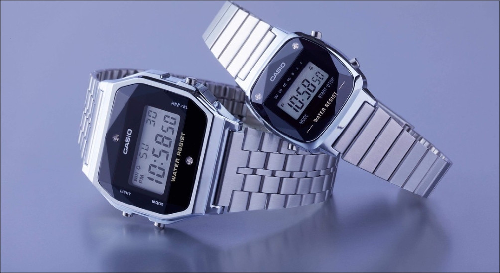 Dòng đồng hồ Casio đính kim cương mặt vuông, nâng tầm đẳng cấp