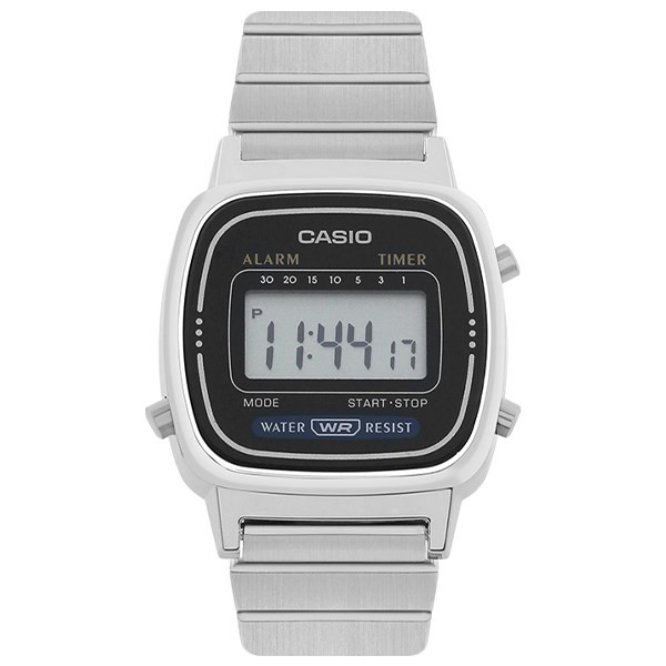 Đồng hồ Casio LA670WA-1DF mặt vuông nhỏ dây thép không gỉ