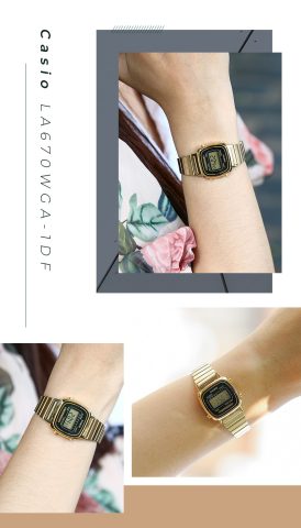 Đồng hồ Casio nữ LA670WGA-1DF với thiết kế vàng cổ điển sang trọng