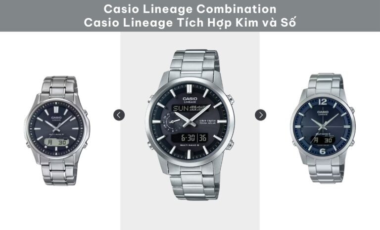 Casio Wave Ceptor Tough Solar Solar Combination kết hợp kim và số