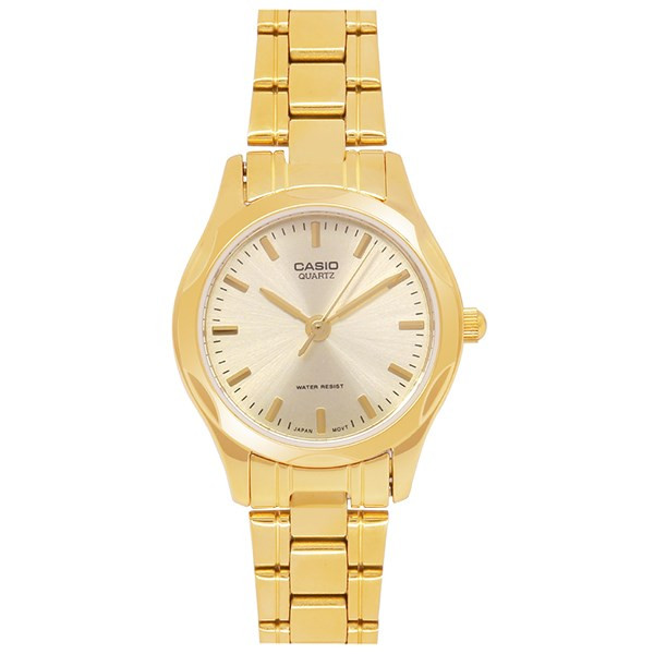 Casio nữ giảm giá LTP-1275G-9ADF với mặt đồng hồ vàng ấn tượng