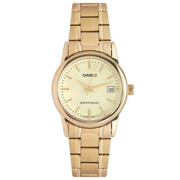 Đồng hồ Casio LTP-V002G-9AUDF mặt tròn nhỏ 25mm mạ vàng sang trọng