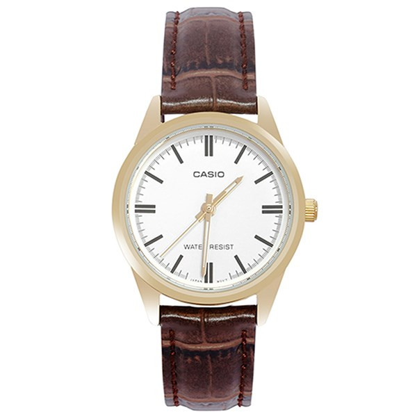 Đồng hồ Casio nữ LTP-V005GL-7AUDF dây da nâu, kiểu dáng thanh lịch, cơ hội tốt để mua 1 tặng 1 đồng hồ.