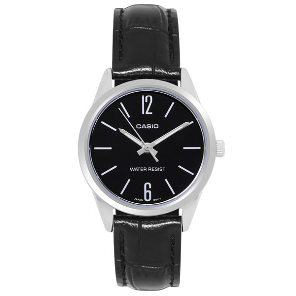 Đồng hồ Casio nữ LTP-V005L-1BUDF dây da mặt nhỏ đen thanh lịch