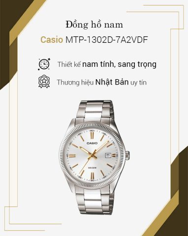 Tổng quan đồng hồ Casio MTP-1302D-7A2VDF nam