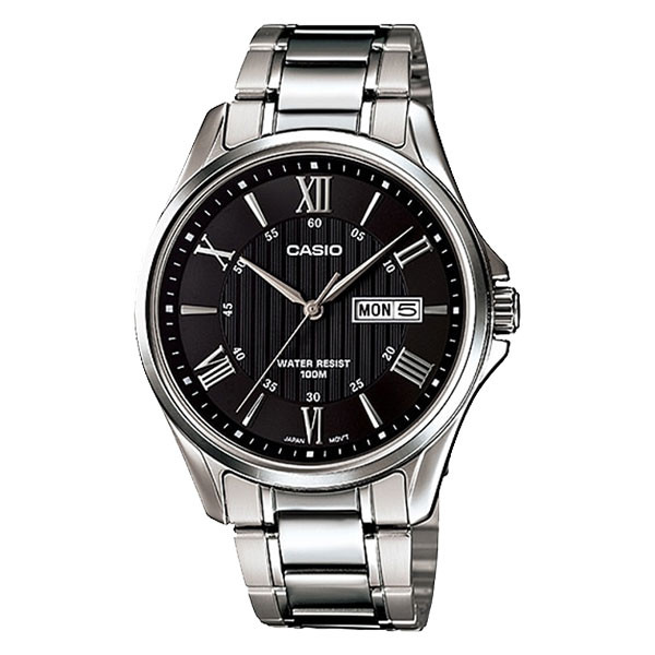 Đồng hồ Casio nam MTP-1384D-1AVDF với lịch thứ và ngày, vẻ ngoài cổ điển, là cơ hội tốt khi mua 1 tặng 1 đồng hồ.