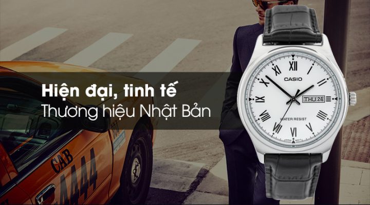 Đồng hồ Casio MTP-V006L-7BUDF nam với thiết kế tinh tế và sang trọng trên cổ tay.