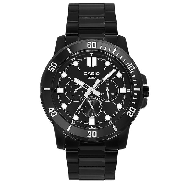 Đồng hồ Casio nam MTP-VD300B-1EUDF mặt đen, dây kim loại, phong cách lịch lãm, có sẵn trong chương trình mua 1 tặng 1 đồng hồ.
