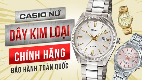 đồng hồ casio nữ dây kim loại mới nhất sang trọng