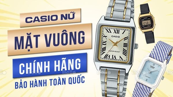 đồng hồ casio nữ mặt vuông mới nhất độc đáo