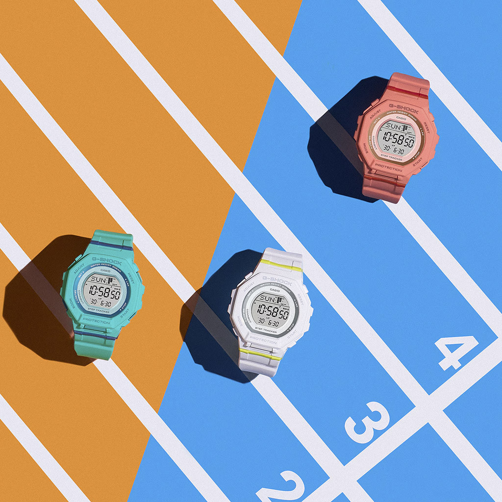 Mặt đồng hồ Casio G-Shock GMDB300SC hiển thị tính năng theo dõi bước chân