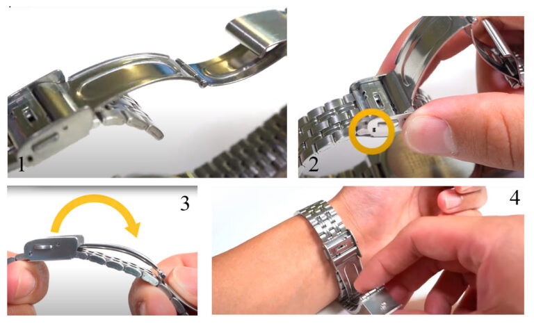 Hướng dẫn từng bước chỉnh dây đồng hồ Casio khóa gập kim loại