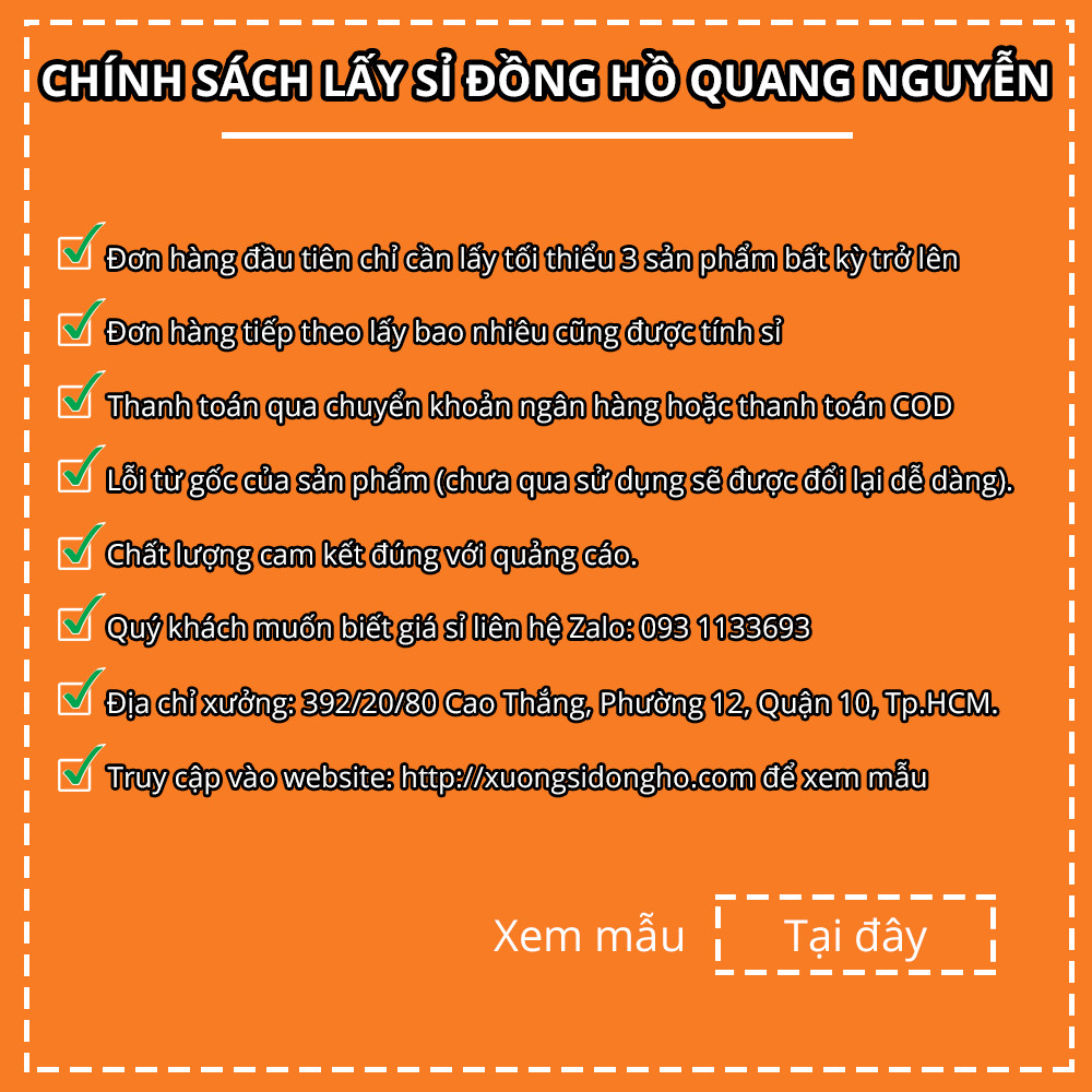 Chính sách bỏ sỉ đồng hồ giá rẻ nhất HCM uy tín