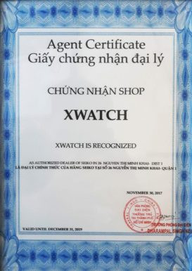 Xwatch nhận chứng nhận đại lý đồng hồ Seiko chính hãng