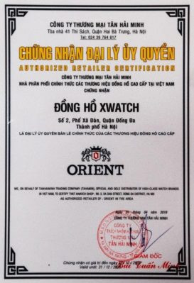 Giấy chứng nhận đại lý Orient chính thức tại Xwatch