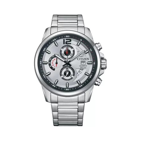 Đồng hồ nam Citizen Quartz Chronograph dây kim loại AN3690-56A mặt bạc