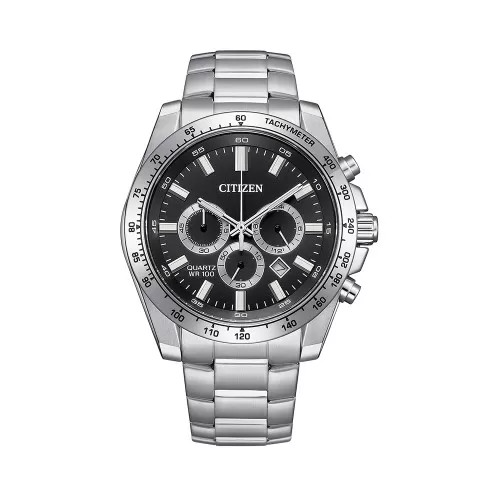 Đồng hồ nam Citizen Quartz Chronograph dây kim loại AN8230-59E mặt đen