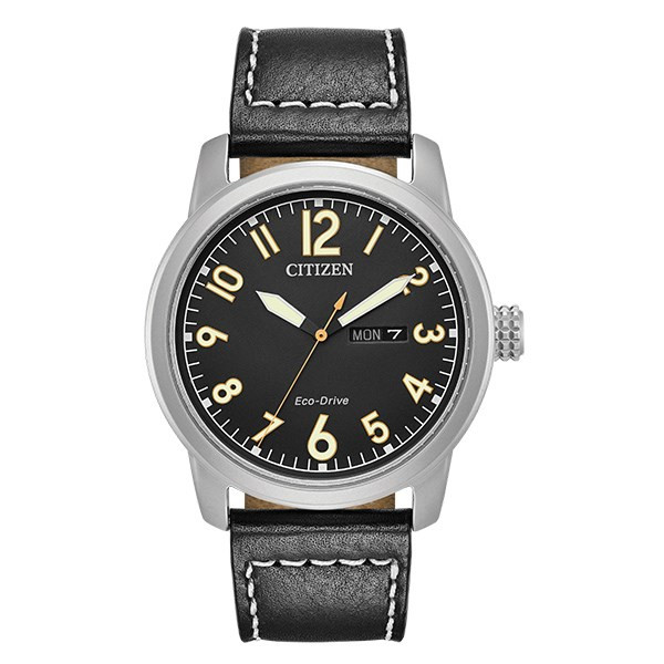 Đồng hồ Citizen 42mm Nam BM8471-01E với mặt số đen và dây da
