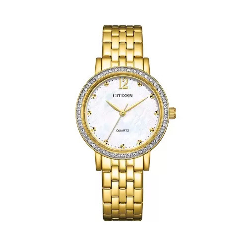 Đồng hồ nữ Citizen Quartz dây kim loại EL3102-50D mặt trắng sang trọng