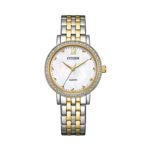 Đồng hồ nữ Citizen Quartz dây kim loại EL3104-54D mặt trắng tinh tế