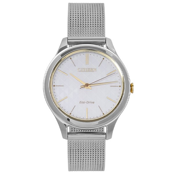 Đồng hồ Citizen EM0504-81A nữ màu bạc, minh họa cho sự tinh tế trong thiết kế và giá đồng hồ Citizen Eco Drive E111 hợp lý.